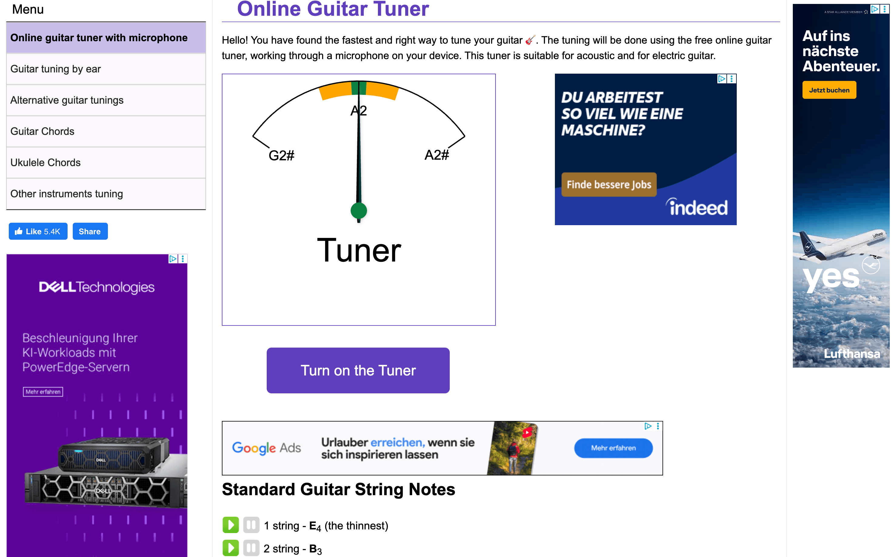 Tuner screenshot